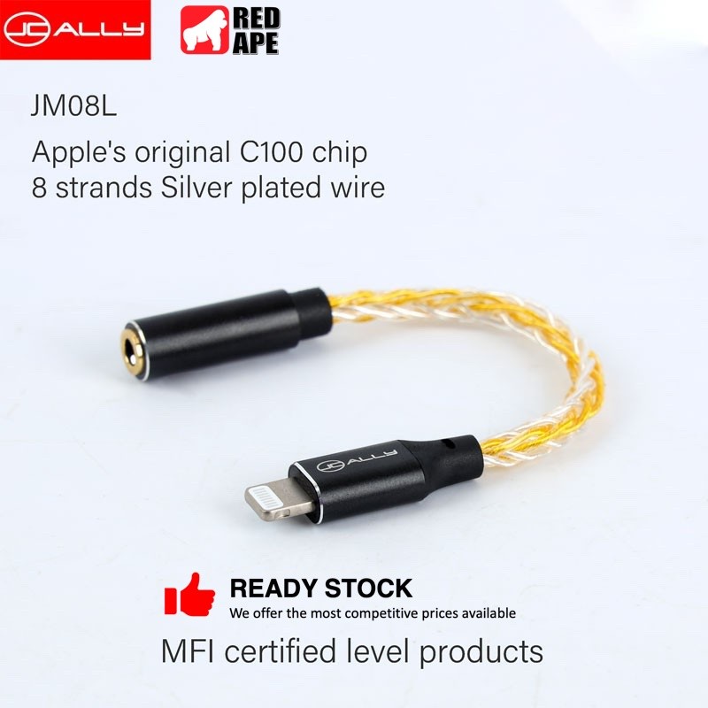 Jcally JM08L, Dongle DAC and Amplifier: Lt to 3.5mm, MFI Certified ...