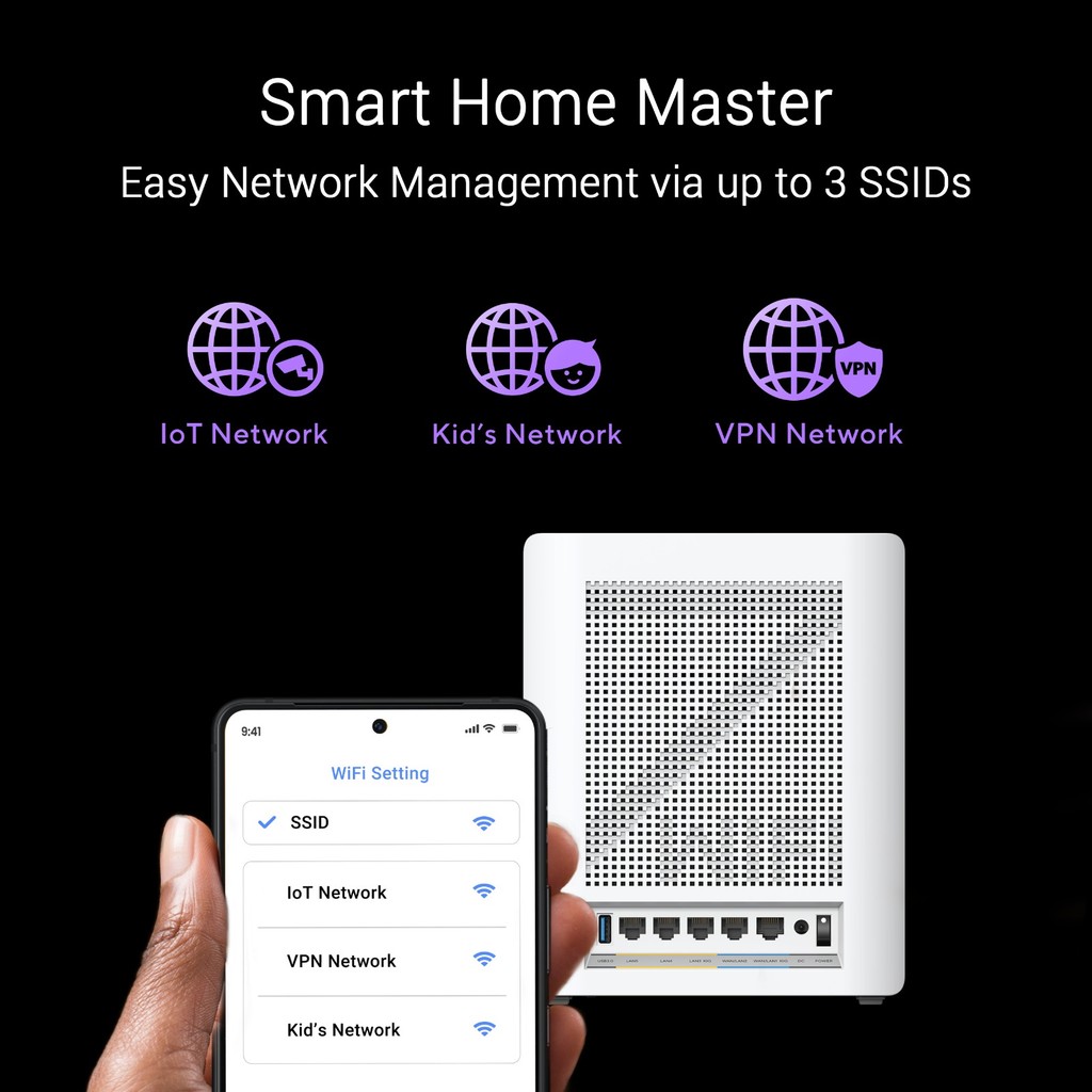 ASUS ZenWiFi BQ16 WiFi 7 BE25000 6GHz Quad Band Wireless Mesh Router ...