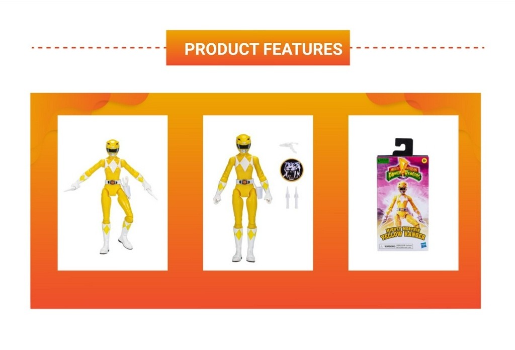 Power Rangers Mighty Morphin Yellow Ranger Action Figure (6