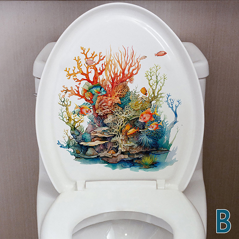 FAMY WC Pedestal Pan Cover Sticker Toilet Stool Commode Sticker Home ...