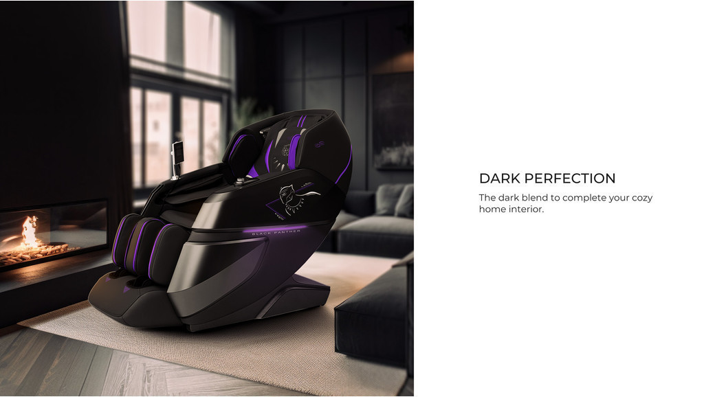 GINTELL Black Panther Massage Chair with AI 8D Twin Roller AI