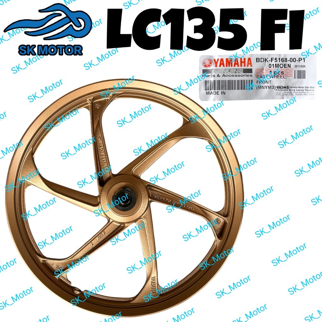Yamaha LC135 LC 135 V8 FI Original Sport Rim Cast Wheel STD Black MDNMA ...