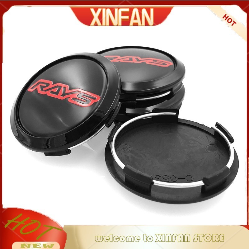 XINFAN (4PCS) 64mm Car Sport Rim Centre Wheel Cap Rays Volk Racing TE37 ...