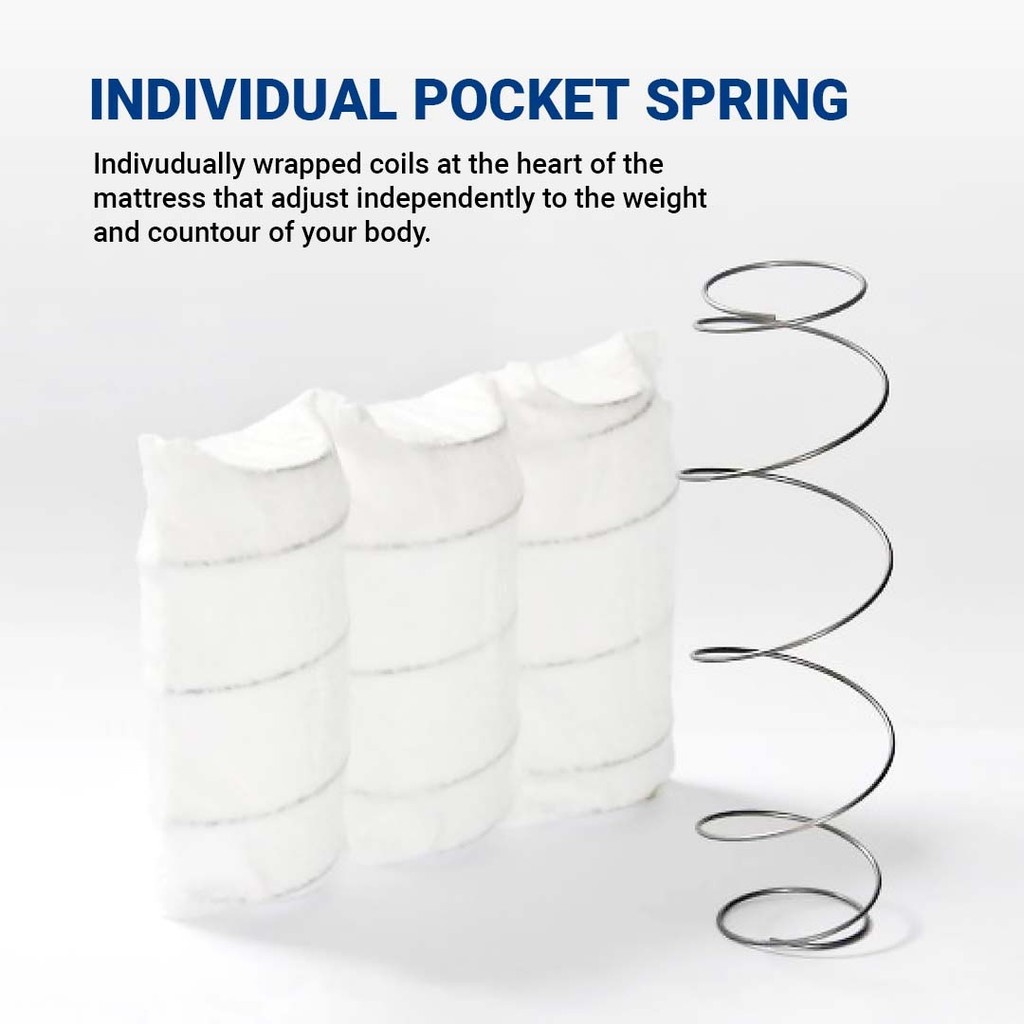 SpinaRez Posture Mattress 12 inch Individual Pocket Spring Mattress ...
