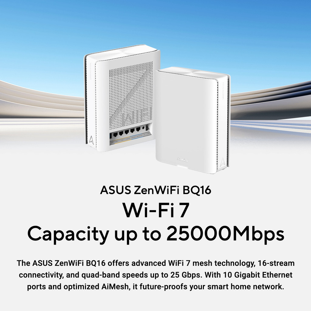 ASUS ZenWiFi BQ16 WiFi 7 BE25000 6GHz Quad Band Wireless Mesh Router ...