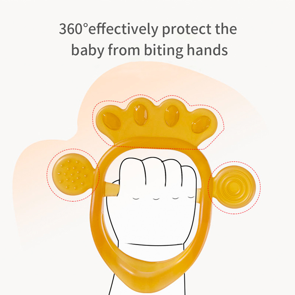 Bevavar Cute Rabbit Hand Teether Toys Soft Silicone Soothing Teether ...