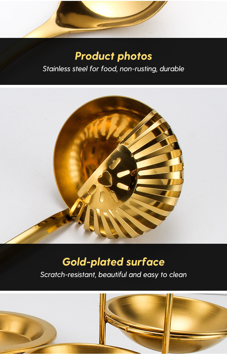 KATEKV High Quality Gold Kitchenware Set Stainless Steel Cooking ...