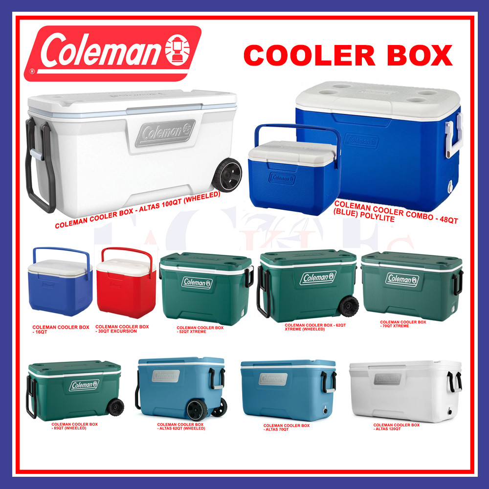 58 LITRES] Coleman Cooler Box ATLAS 62QT XTREME Wheeled Tahan