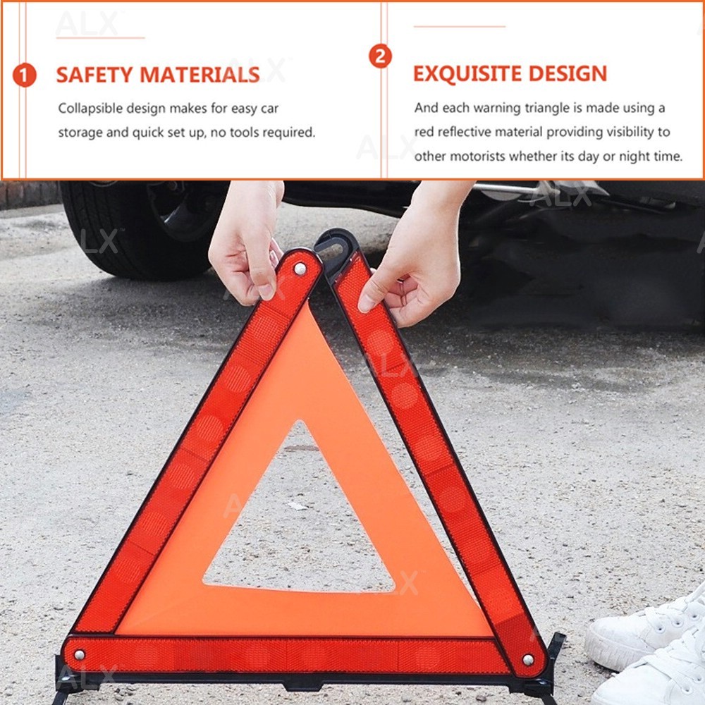 ALX Solar Car Emergency Light Triangle LED Rechargeable Light 5 Modes ...