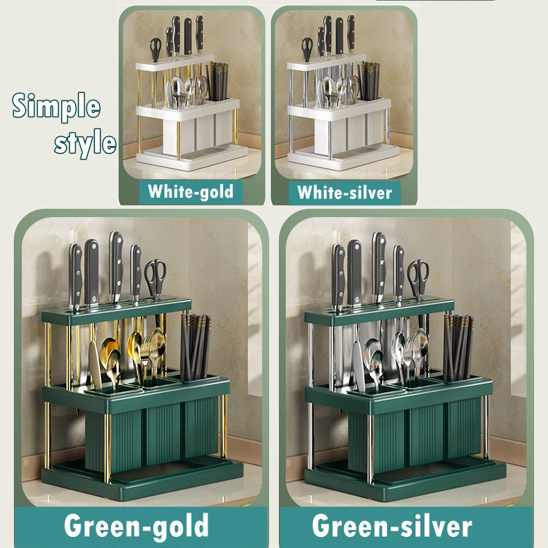 Kitchen Rack Knife Holder Multifunctional Kitchen Organizer Rak Cutlery ...