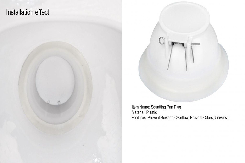 YEH- White Squatting Pan Plug for Home Squatting Pan Sewer Pipe ...