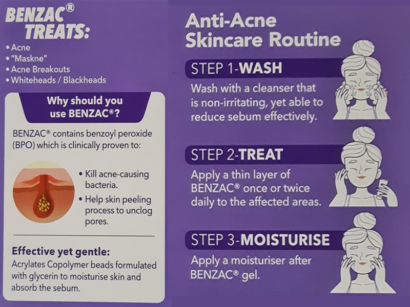 Benzac AC Gel (5%) 15g/60g (Exp: 2026) / Benzac AC Mild Strength 2.5% ...