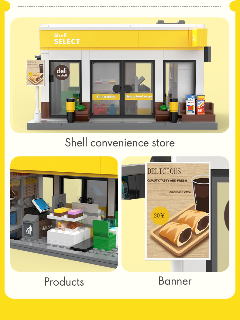 CaDA Shell Select Convenience Store Brick Building Mechanical Master ...