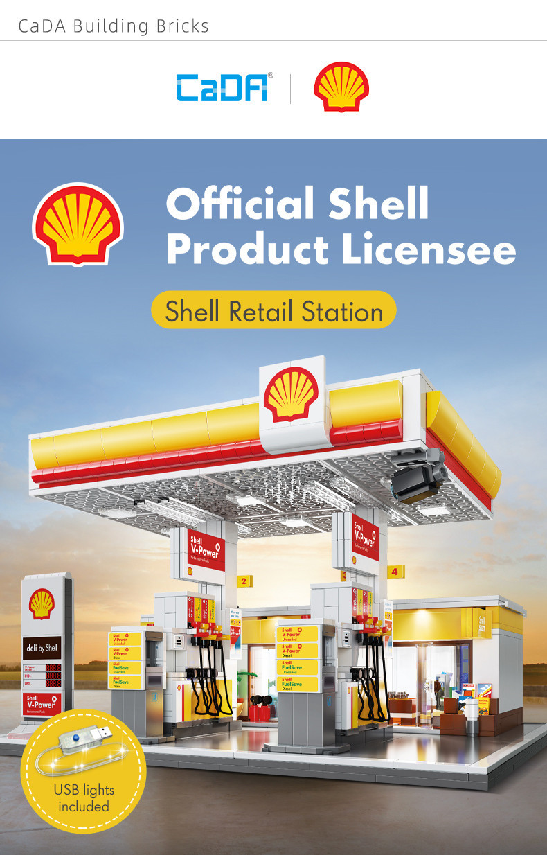 CaDA Shell Retail Station Brick Building Mechanical Master DIY Blocks ...
