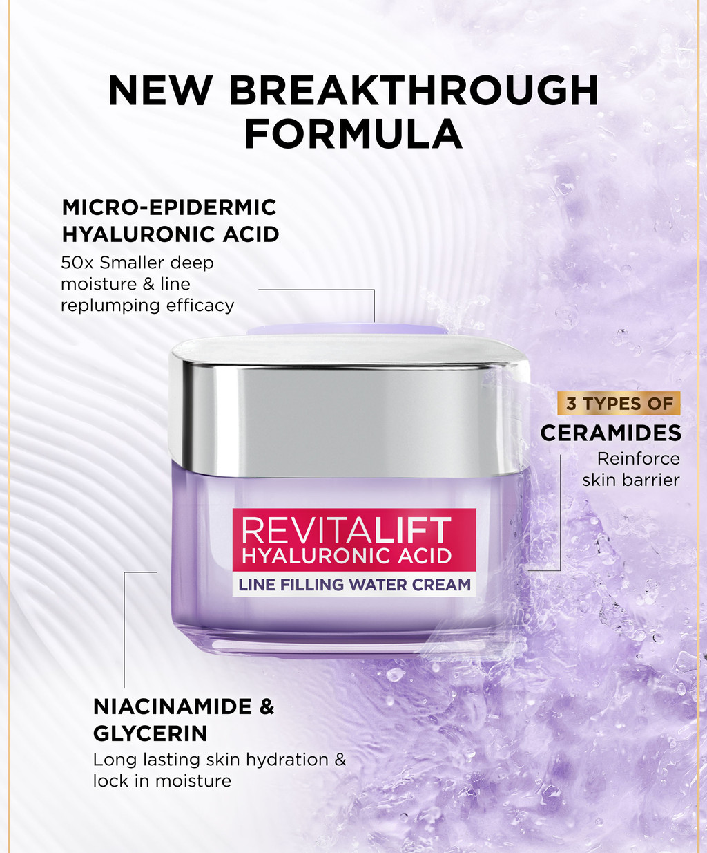 thumbnail interactive-video image 1 of L'Oreal Revitalift 1.7oz Hyaluronic Acid Plumping Hydrating Water Cream – Anti-Aging Moisturizer 1 of 5