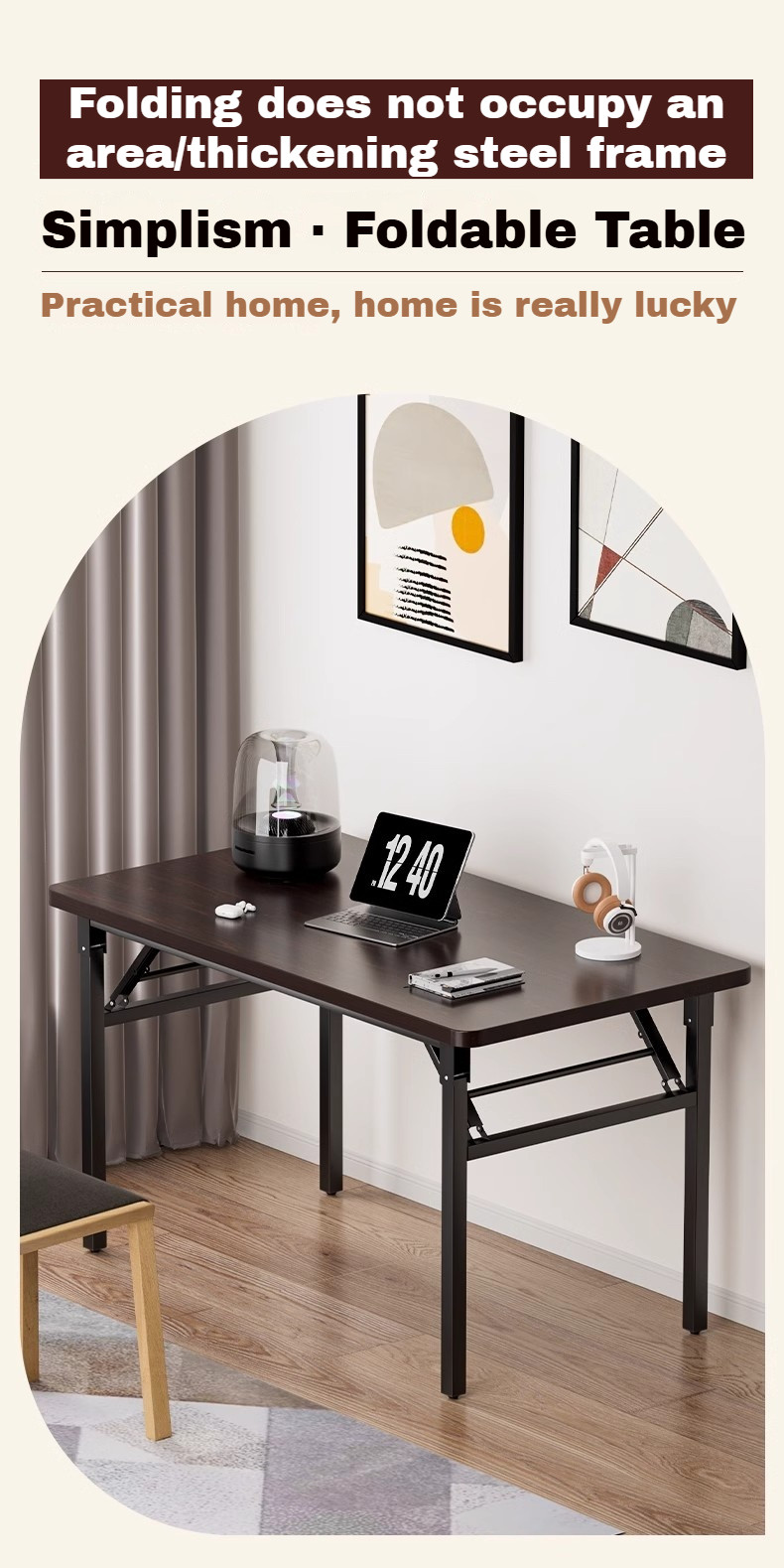 No Installation】120CM Foldable Banquet Table Dining table Computer ...