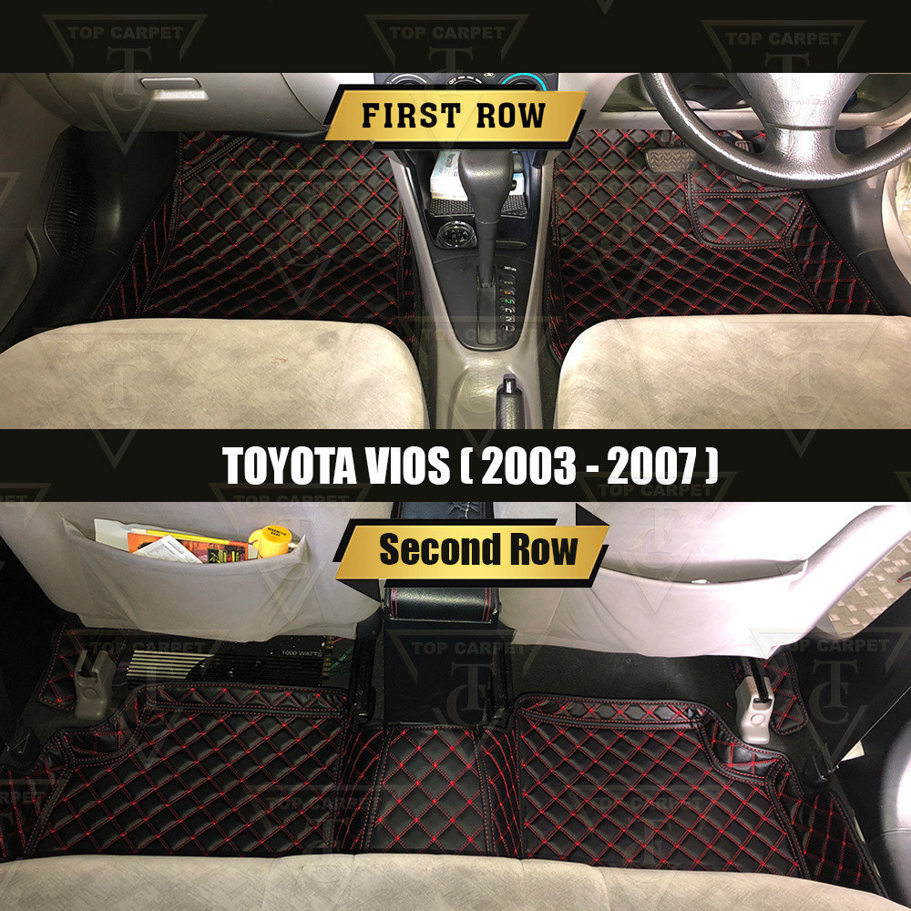 Top Carpet TOYOTA VIOS ( 2003 - 2007 ) NCP42 6D PU Leather Car Carpet ...
