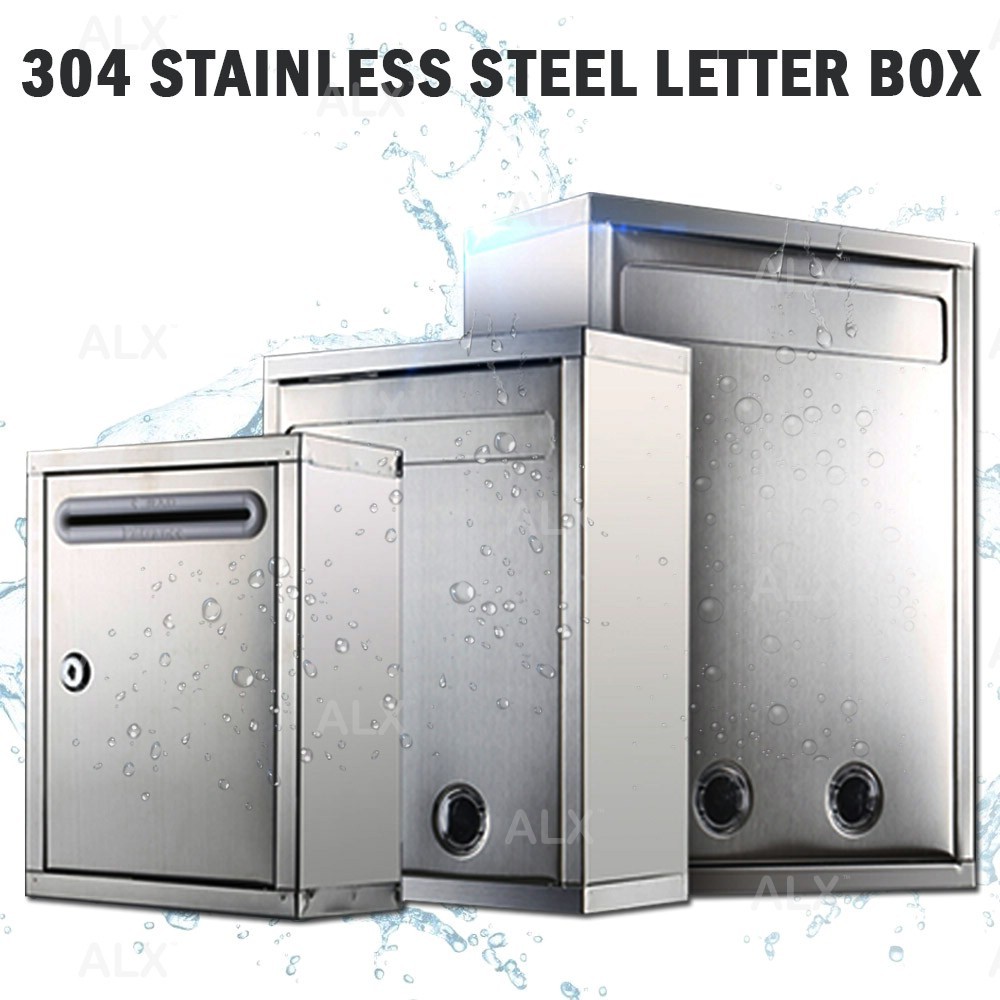 ALX 304 Stainless Steel Letter Box Mailbox Water- Resistant Key Mail ...