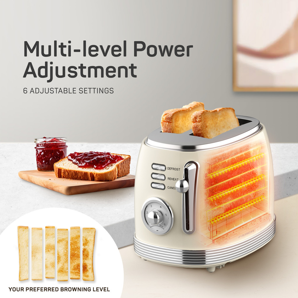 Faber Vintage Series Bread Toaster 2 Slices (850W) FT-V8502 | Shopee ...