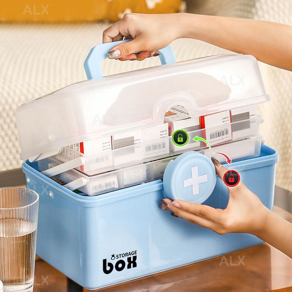 (Crazy Sales) 3 Tier First Aid Box Medicine Storage Box Household Hand ...