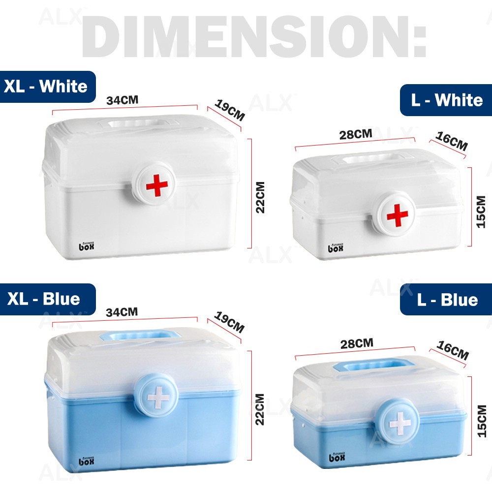 (Crazy Sales) 3 Tier First Aid Box Medicine Storage Box Household Hand ...