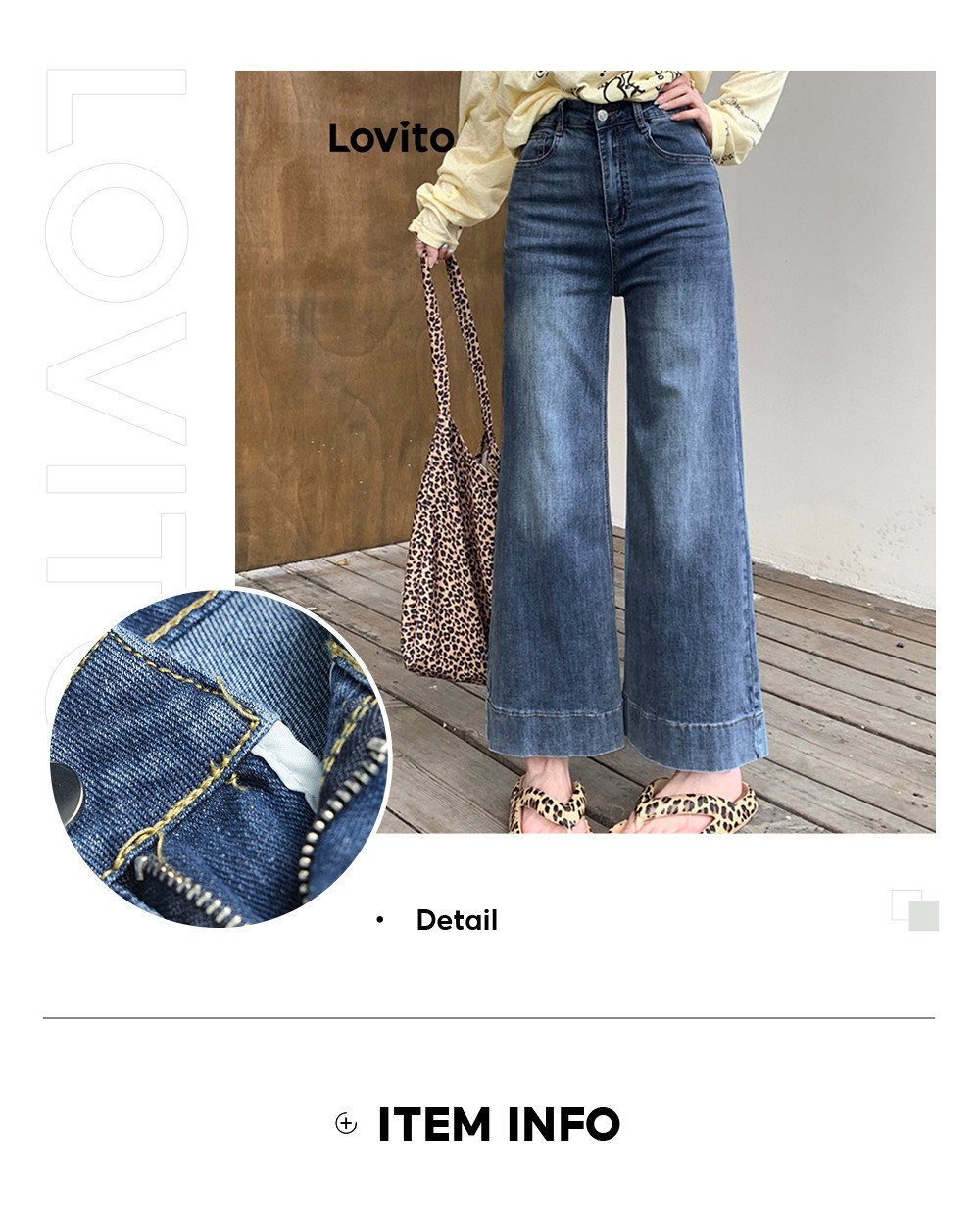 Lovito x Gladish Casual Women Jeans Plain Pocket Cat'S Whiskers All ...