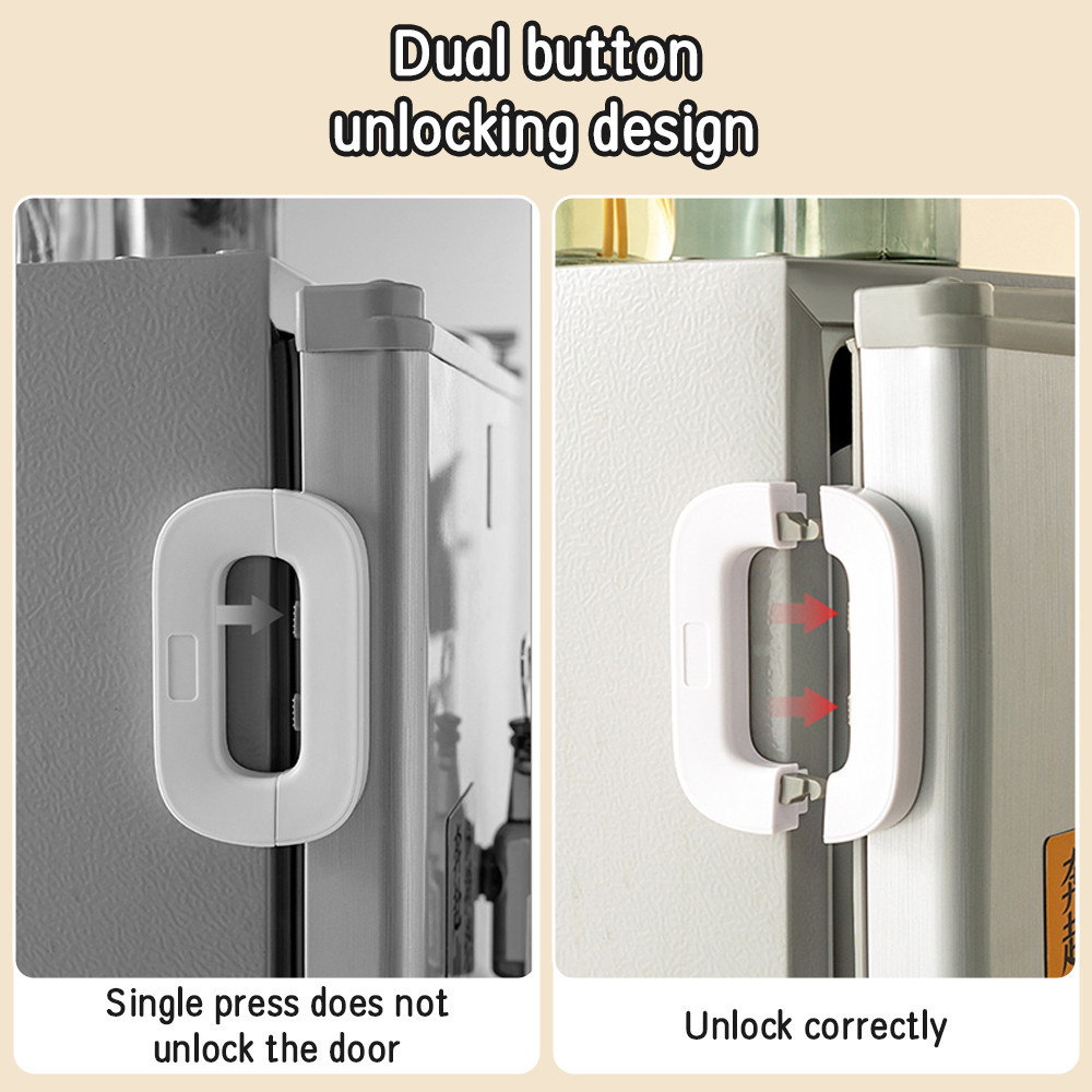 Sewroro No-Drill Fridge Lock – Square Refrigerator Safety Lock For Cabinets, Drawers & Freezers, Easy Multipurpose Child & Pet Proofing