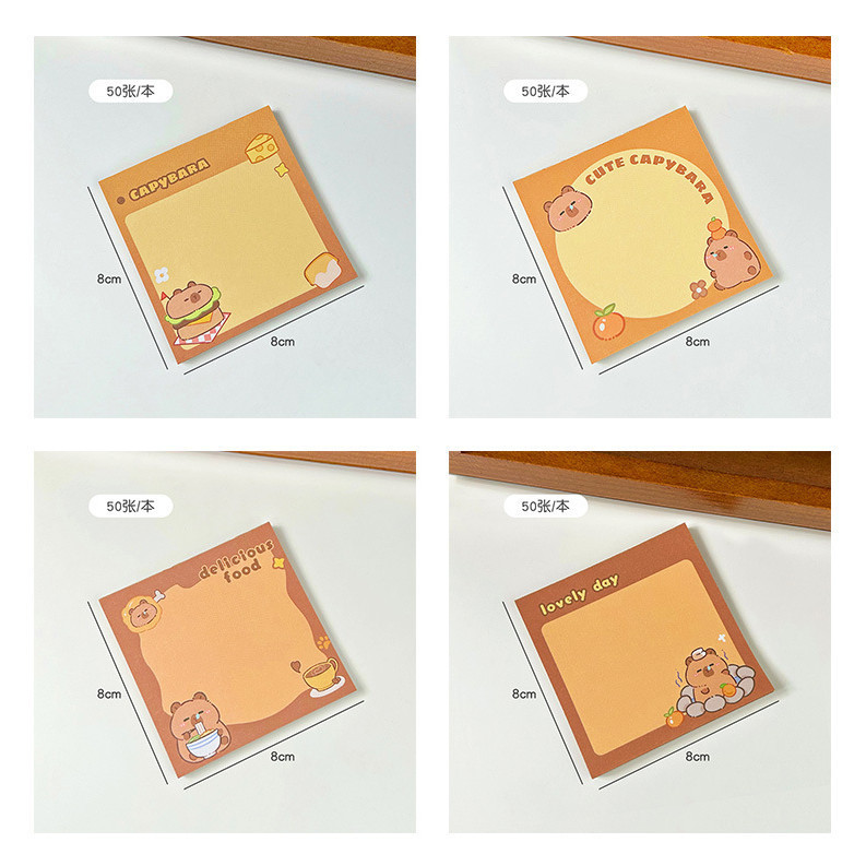 [xinyun] Kapibara Note Pad 卡皮巴拉 便签本 卡通 水豚 Cartoon Capybara Tearable ...