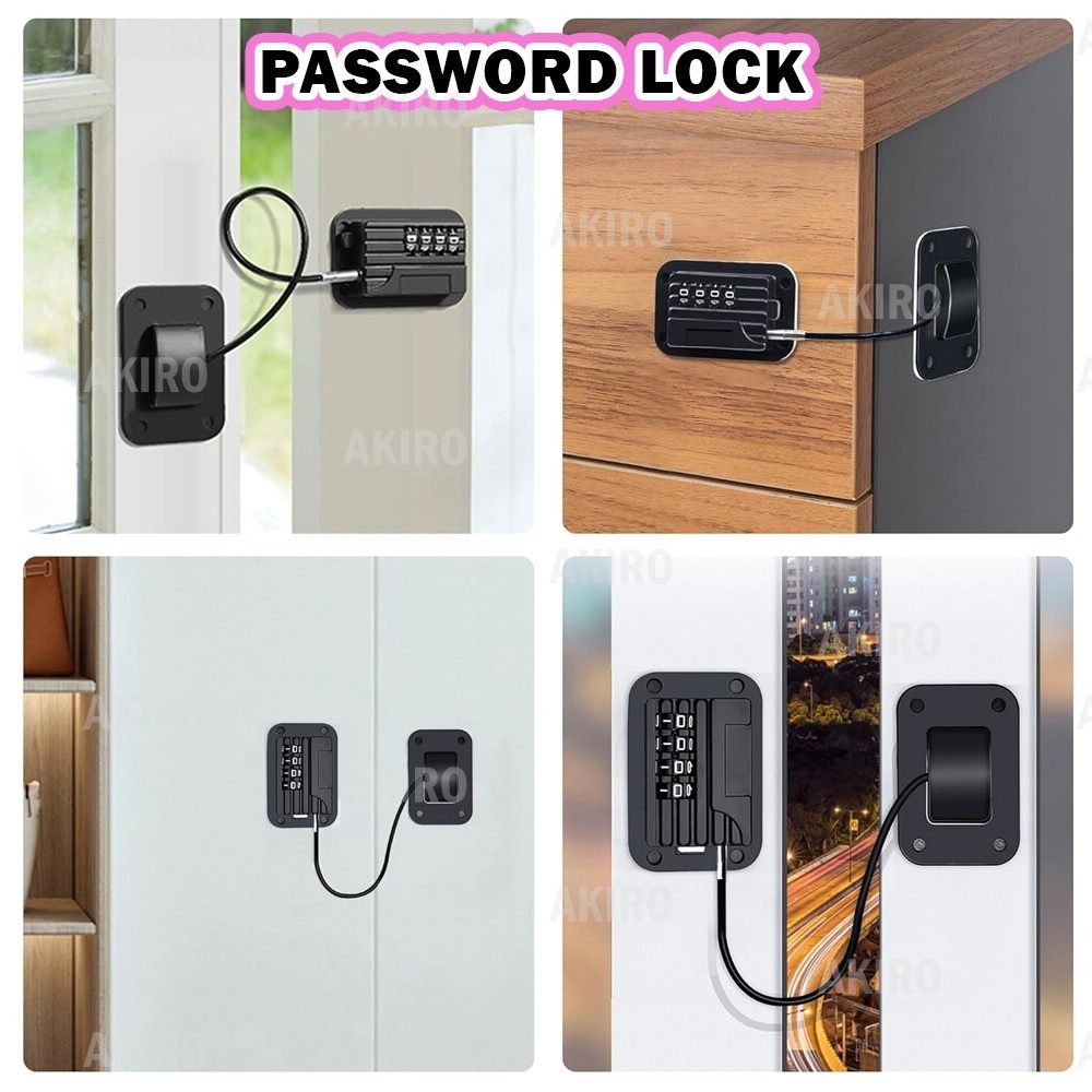 AKIRO Cabinet Refrigerator Lock Punch Free Kids Safety Lock Security ...