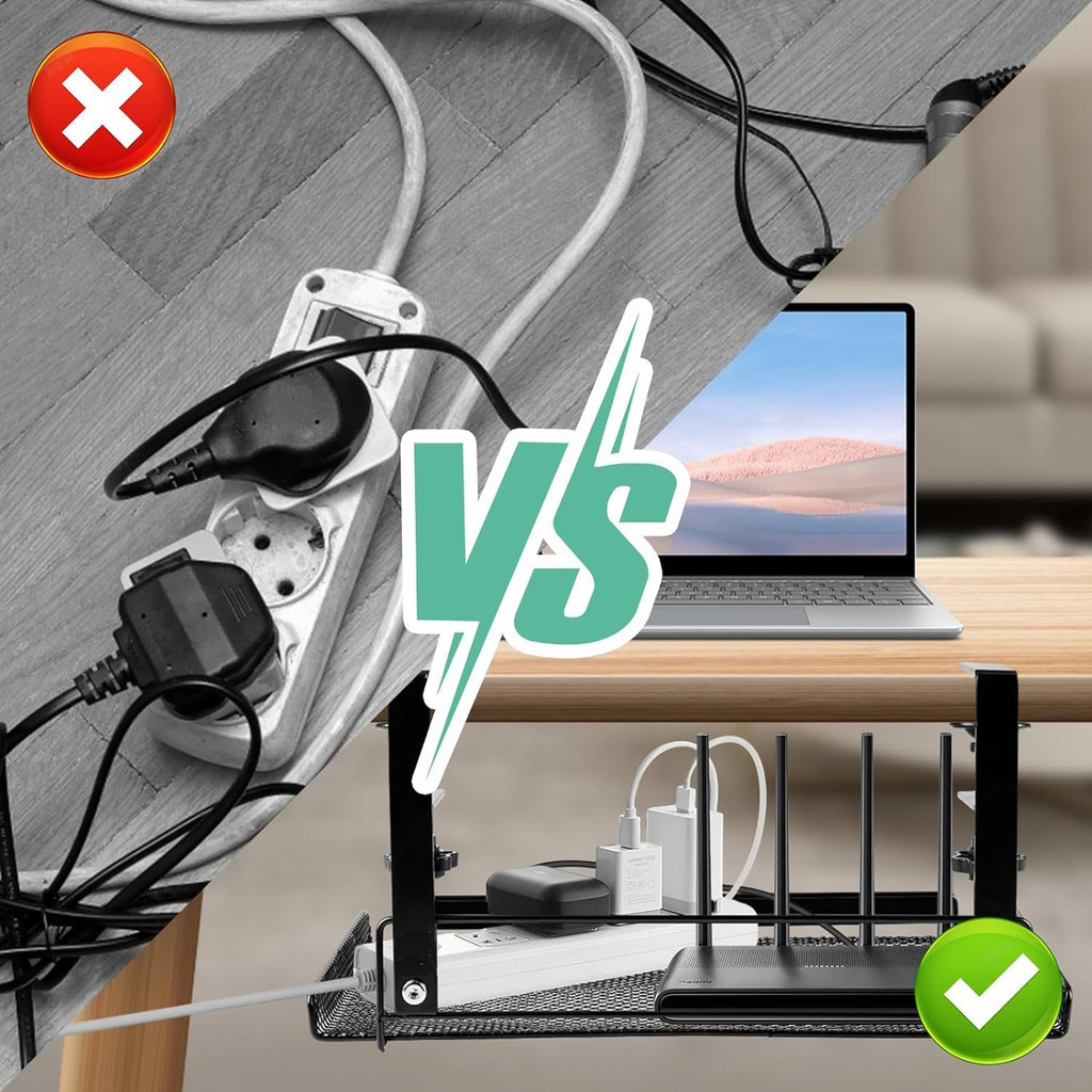 Under Desk Organizer Office Table Storage Shelf Desk Cabinet Rack Under ...