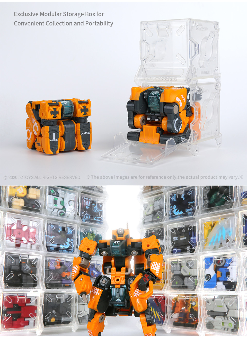 52TOYS Megabox UNUS Action Figure Trasformabile, Da Robot A Scatola 5x5 Cm, Altezza 18 Cm, PVC E ABS, Per Collezionisti 15+