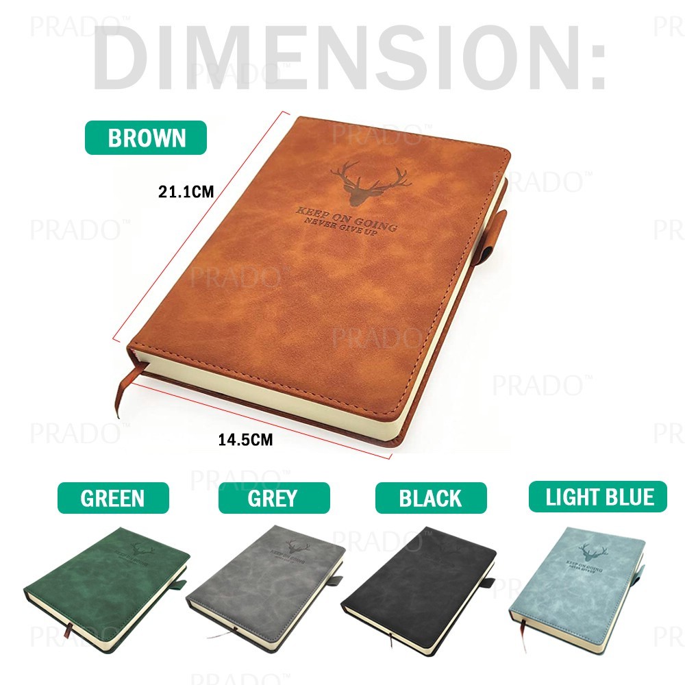 PRADO 360 Pages A5 PU Leather Cover Journal Writing Diary Notebook ...