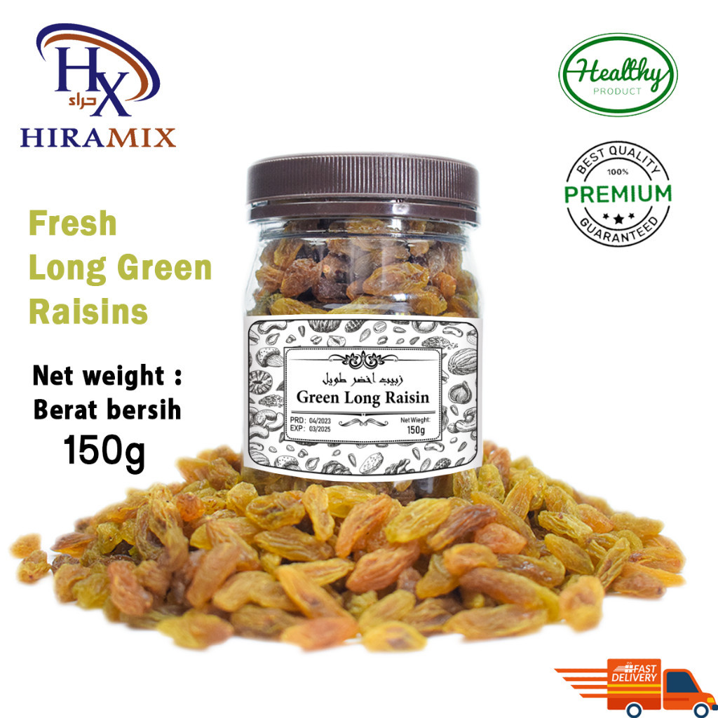Long Green Fresh Raisins | Kismis Panjang Hijau | Dried Fruits 150g ...