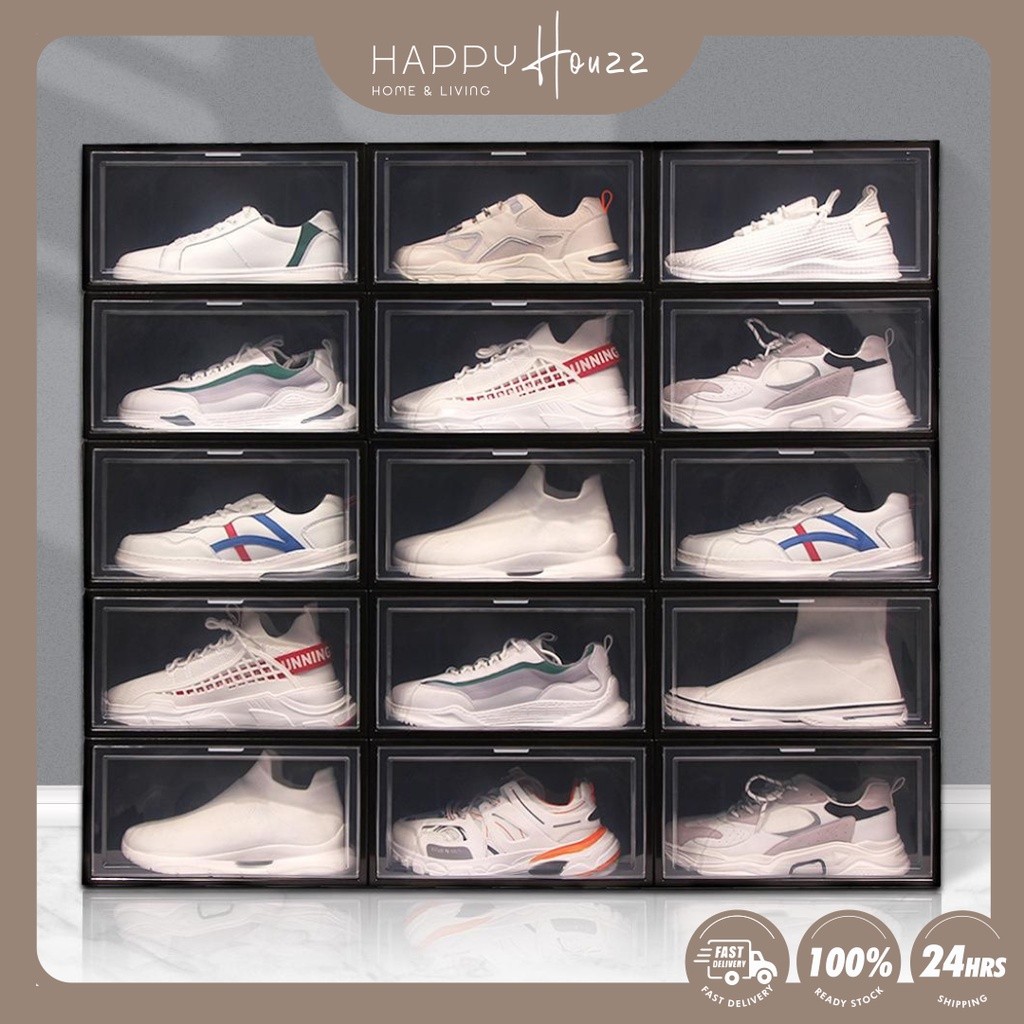 【READY STOCK】HAHO Large Stackable Interlock Side Open Side View Shoe ...