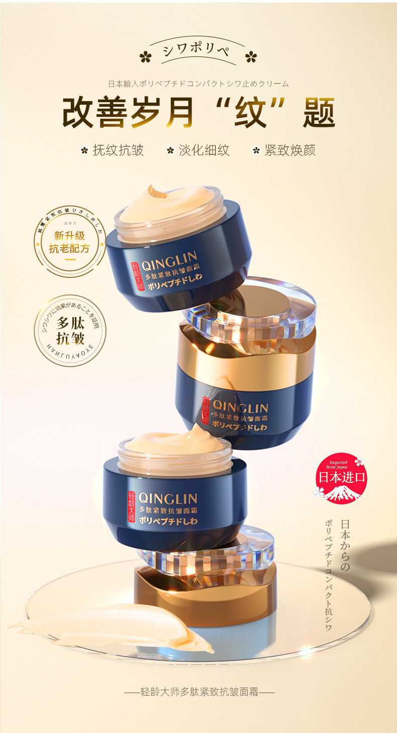 QINGLIN Anti-Wrinkle Cream 轻龄大师抗皱面霜 Firming Lifting Fine Lines Crow's ...