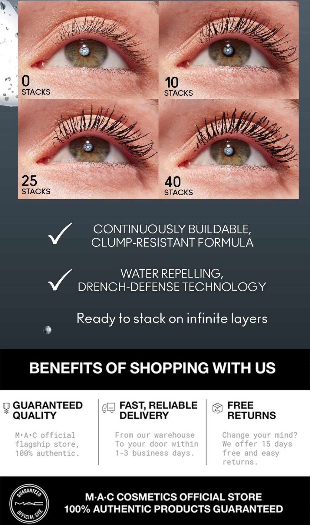 MAC Macstack Waterproof Mascara (12ml) | Shopee Malaysia