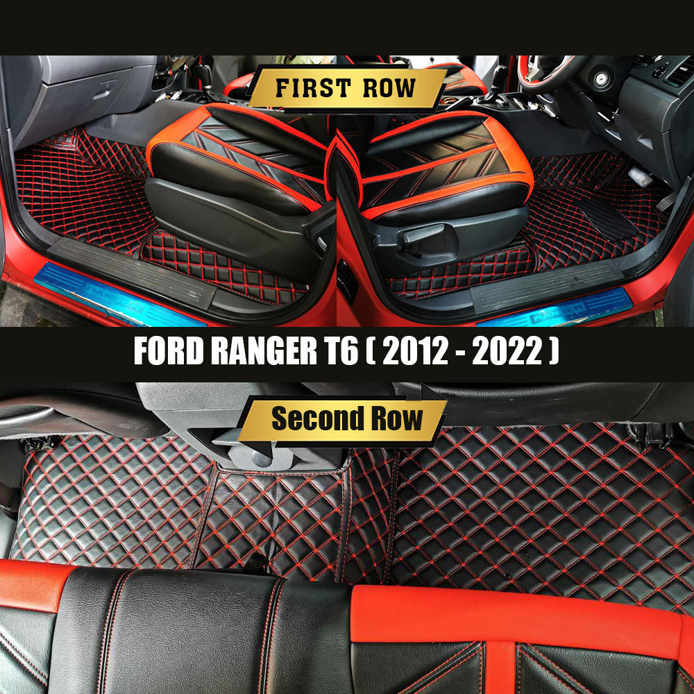 Top Carpet FORD RANGER T6 T7 ( 2012 - 2021 ) 6D PU Leather Car Carpet ...