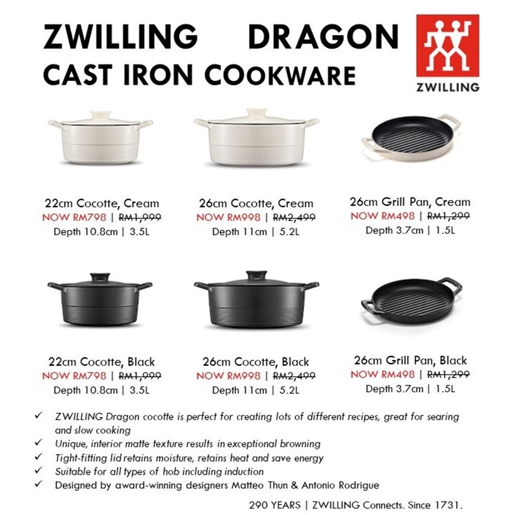 ZWILLING DRAGON Cast Iron Cookware, Black | Shopee Malaysia