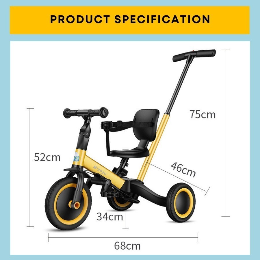 Coconana Kids Tricycle Bicycle Toddler 5 in 1 mode Basikal Budak Tiga ...