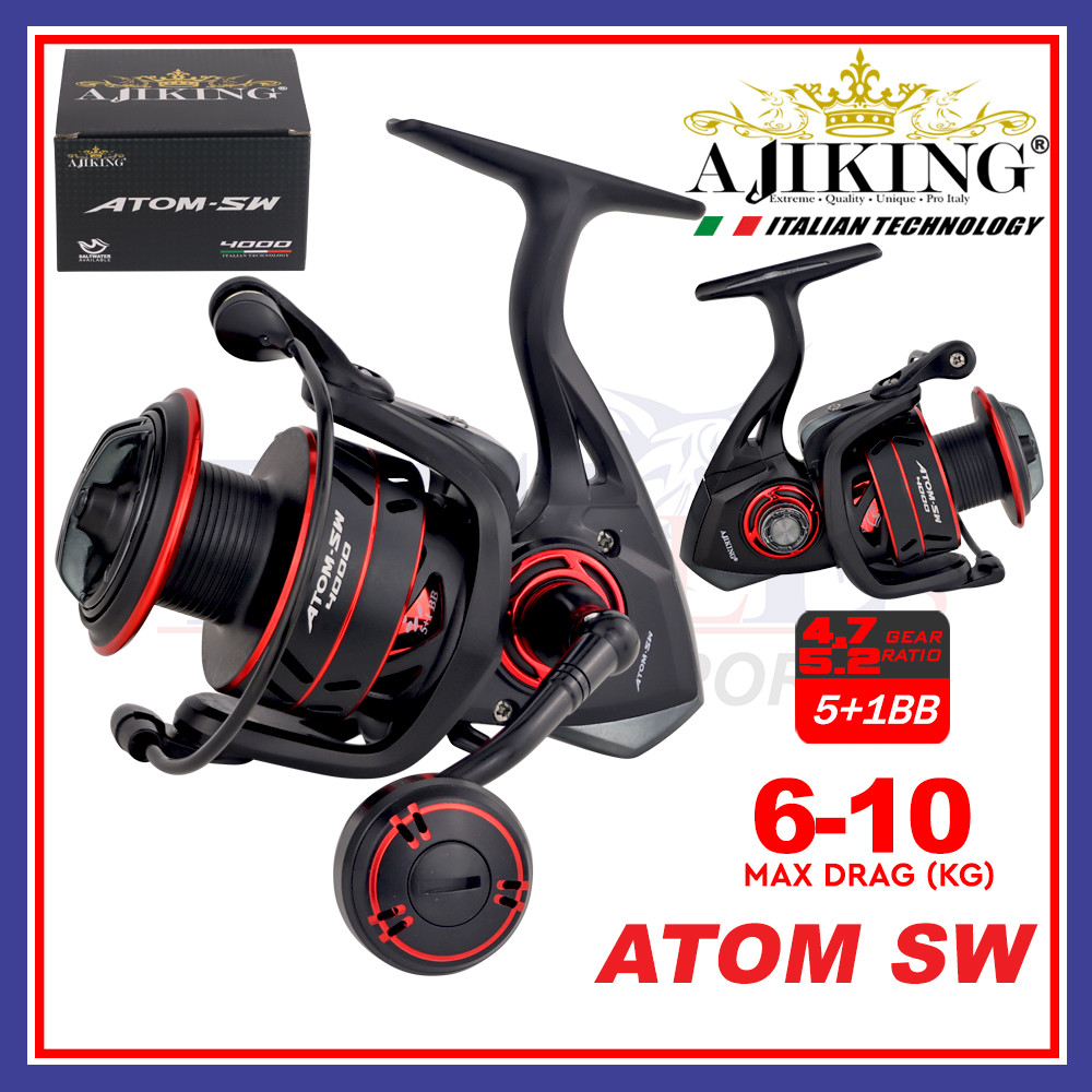 Ajiking Atom SW Mesin Pancing Spinning | Air Masin | TCE Tackles ...