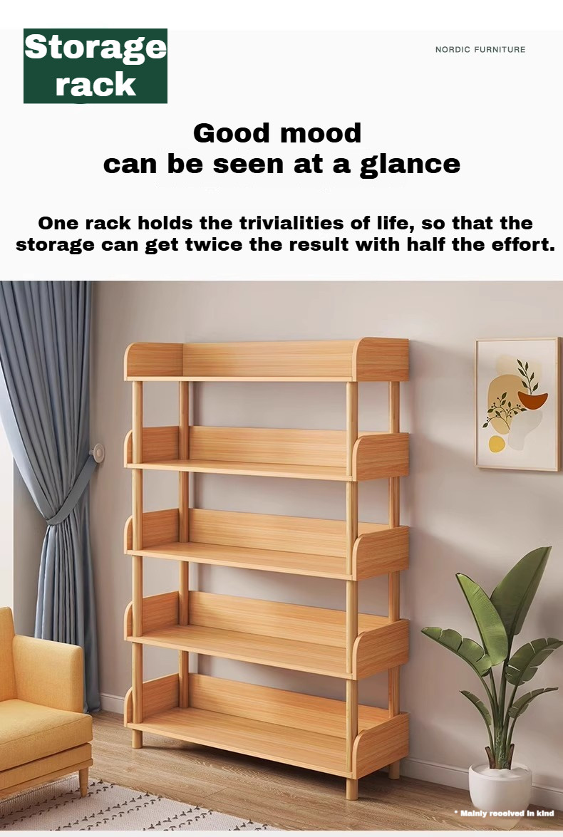 5 Tier Multipurpose Bookshelf Simple Living Room Rack Office File ...