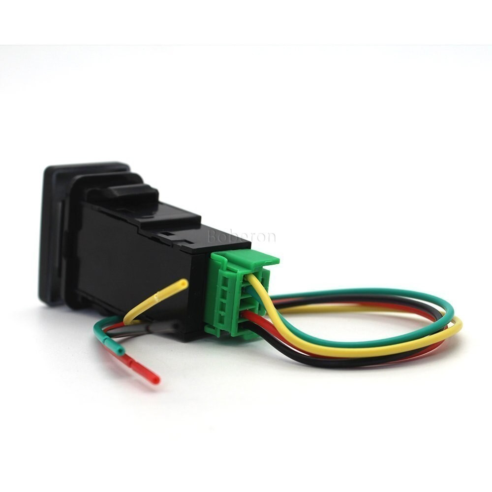 ZR For Car LED Light Fuel Tank Cap Control Switch Push Button with Wire ...