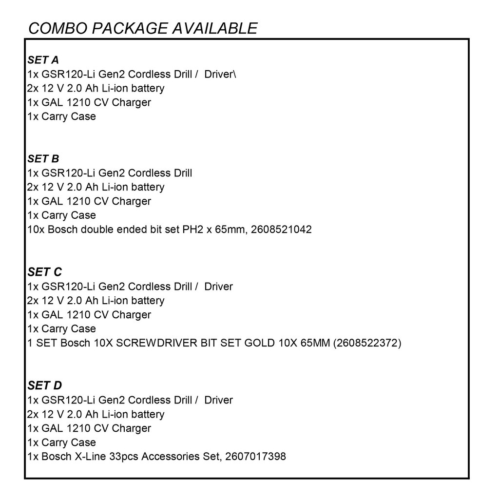 BOSCH GSR120-LI GEN2 / GSR120LI GEN2 12V CORDLESS DRILL / DRIVER C/W ...