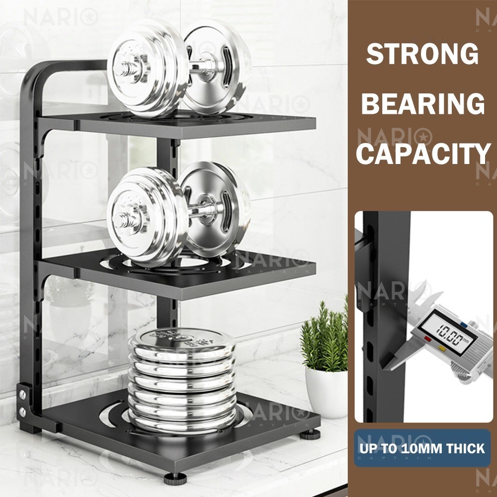 NARIO Kitchen Pot Rack Organizer Adjustable Layer Under Sink Storage ...