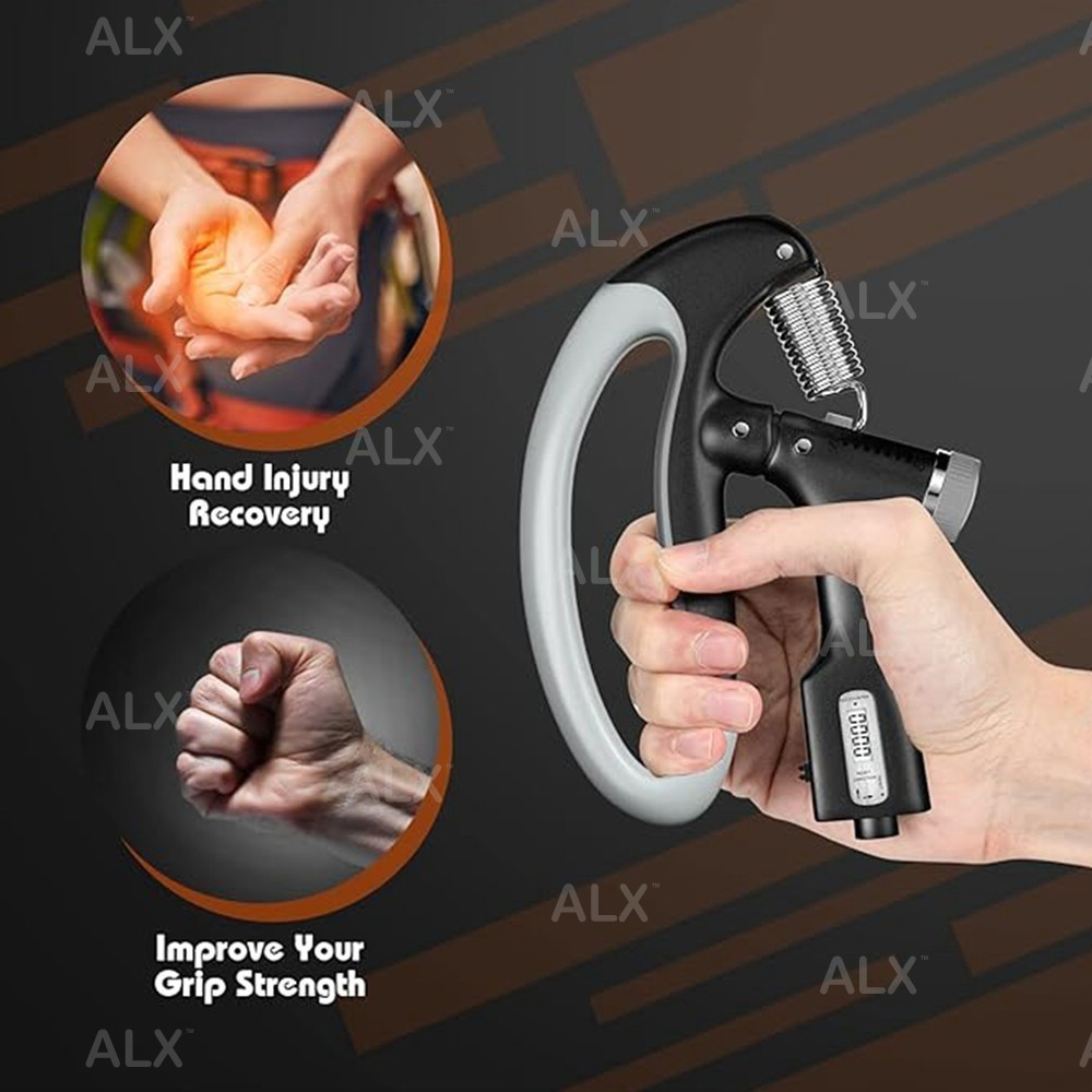 ALX 10-100KG Adjustable Hand Grip Strength Trainer Wrist Arm Finger ...