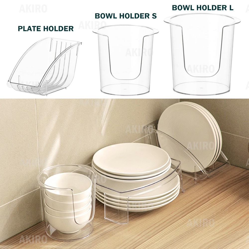 AKIRO Plate Holder Dish Storage Plate Rak Bowl Rak Shelf Tableware Rack ...