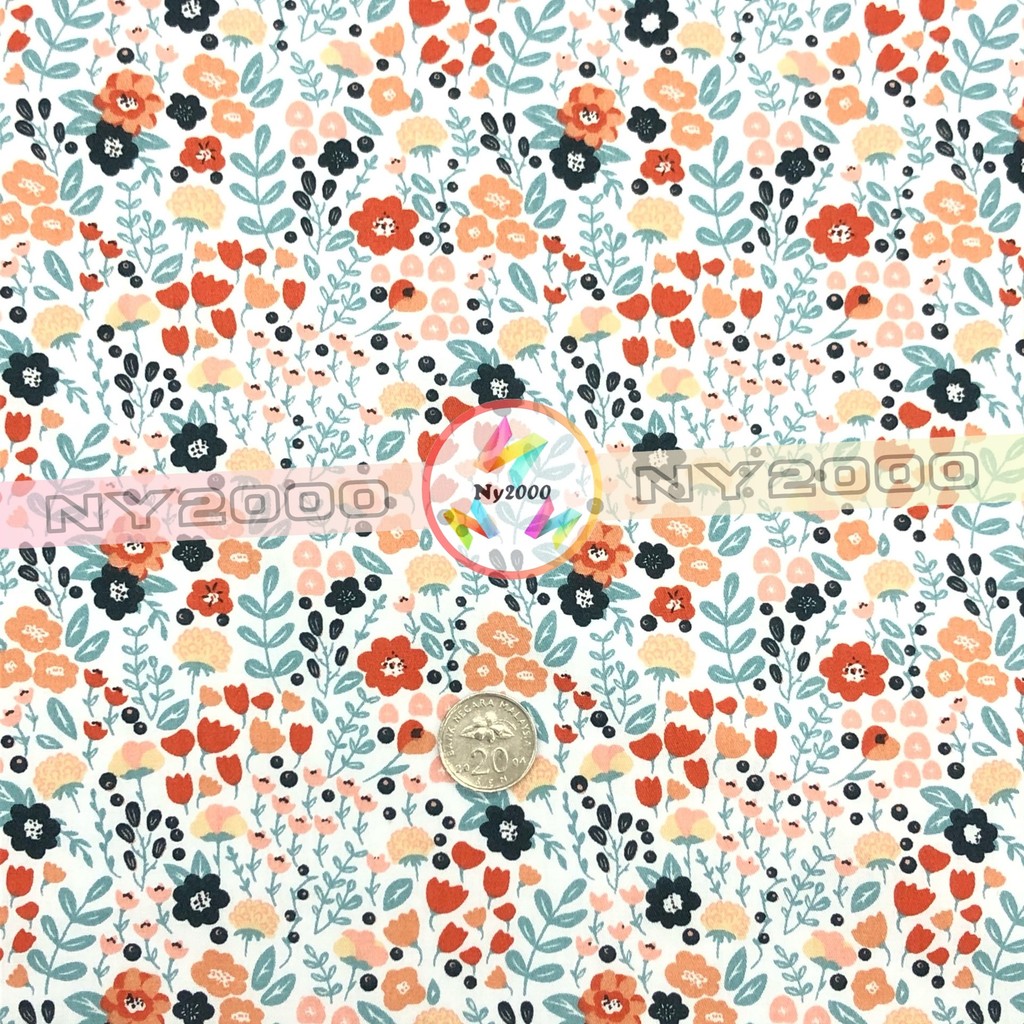 Kain Comb Cotton Corak Bunga Cantik (Bidang 60