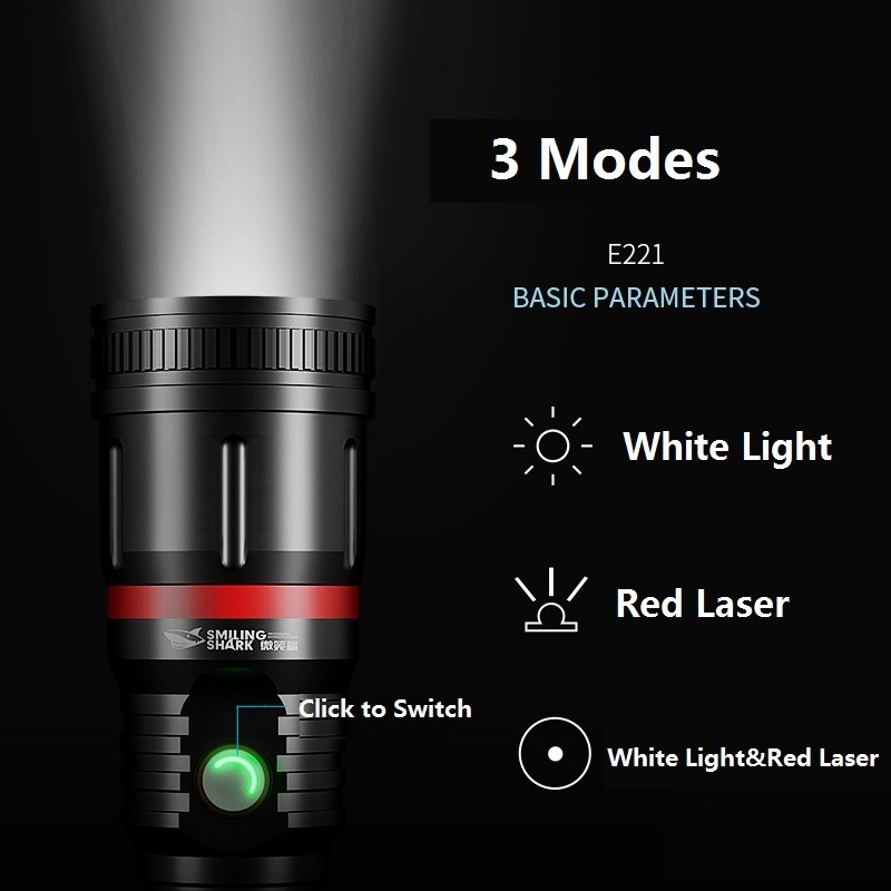 SmilingShark Laser Pointer Torch Light Rechargeable Flashlight Led T6 ...