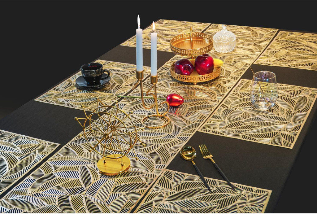 Raya 2026 Alas Meja Pinggan Coffee Table Runner Mat Rose Flower 4 / 6 ...