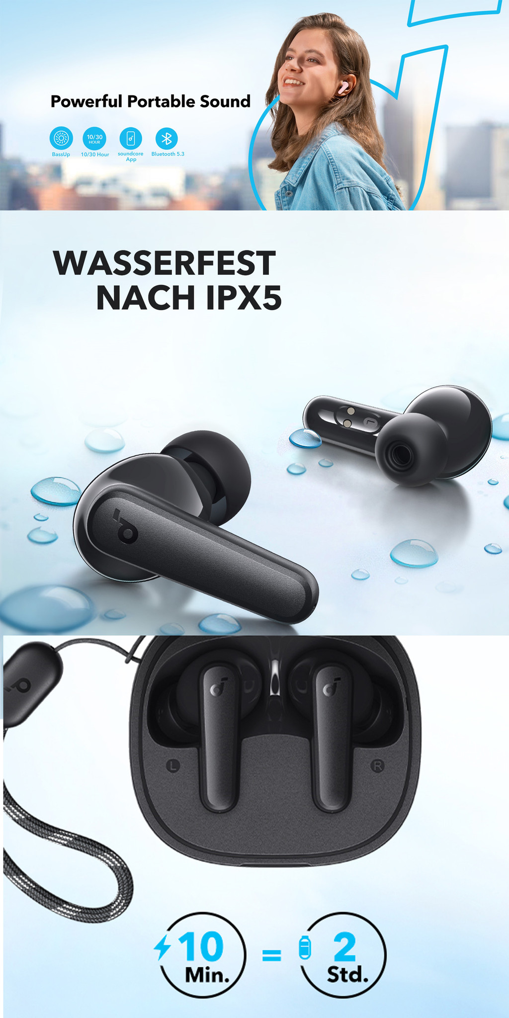 Anker R50i Bluetooth 5.3 Earphones A3949 | IPX5 | BassUp | EQ | 30 hour ...